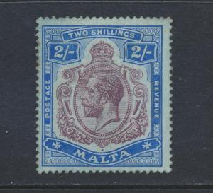 MALTA 1914, 2sh DAMAGED SCROLL POG SG#86gvar  (SEE BELOW) 