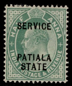 INDIAN STATES - Patiala EDVII SG O24, ½a green, M MINT.