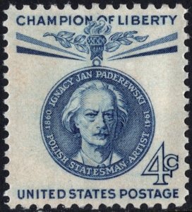 SC#1159 4¢ Champion of Liberty: Ignacy J. Paderewski (1960) MNH