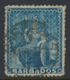 Barbados SG 48 SC# 29  Used  Blue rough perf 14-16  see scans and details