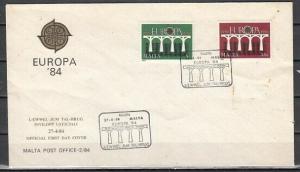 Malta, Scott cat. 641-642. Europa `84 issue. First day cover. ^