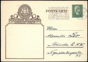 Germany Munich Private Ganzsachen Club Postal Card Used Cover G68484