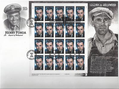 2005 USA First Day Cover Henry Fonda Sheet Artcraft Cache-Sc 3911 -Rare! (CF95)