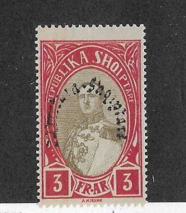 Albania Sc #236  3f  red & grey  centered NH VF