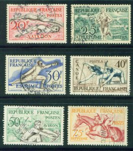 FRANCE Scott 700-705 complete sports set used CV $9.35