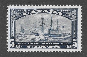 Canada Scott 204 Unused LHOG - 1933 Steamship Royal William - SCV $11.00