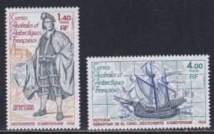 French Southern Antarctic Territory # 87-88, Sebastian de el Cano, NH, 1/2 Cat.