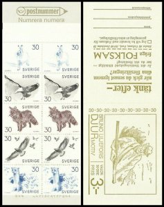 H214 Sweden 1968 MNH stamp booklet Scott 803 a eagle rabbit fox birds Cz Slania