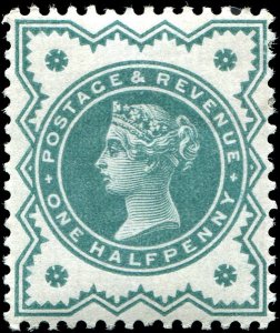 Great Britain - Scott #125 - 1887 QV 1/2d Blue Green - MNH