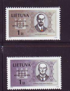 Lithuania Sc711-2 2002 Bizauskas Narutavicius stamps NH