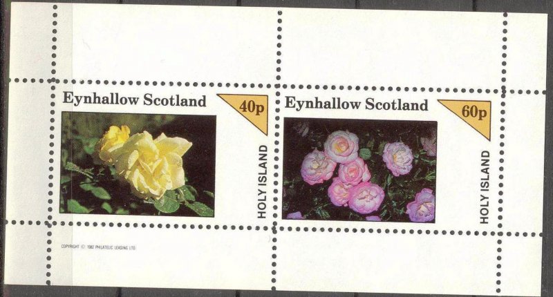 {E143} Eynhallow Scotland Flowers (4) Sh.2 MNH Cinderella !!