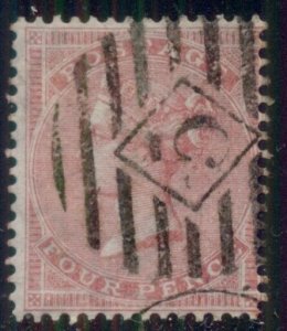 GREAT BRITAIN #26 4p rose, used, VF, Scott $100.00