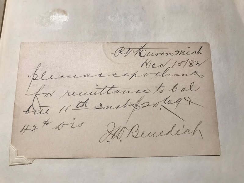 UX5 1882  one cent postcard