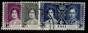 FIJI GVI SG246-248, 1937 CORONATION set, FINE USED.