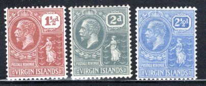 British Virgin Islands #57-59  VF,  Unused,   CV $11.15  ...   6940023