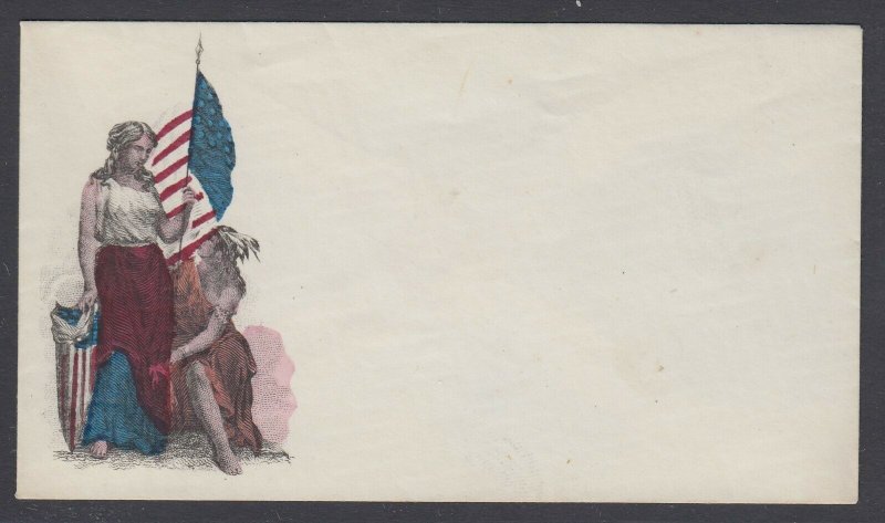 Civil War Patriotic unused MAGNUS cover - Lady Liberty, Flag and Native American