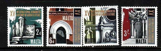 Malta-Sc#371-4-unused NH set-Architecture History-1967-