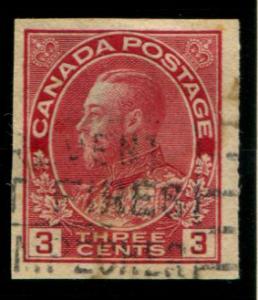 138 Canada 3c Admiral imperf, used