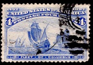 US Stamp #233 4c Columbian USED SCV $8.00