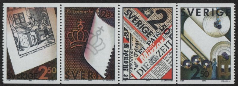 SWEDEN, 1837-1840, MNH, STRIP OF 4