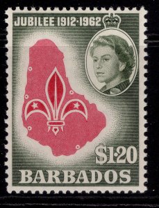 BARBADOS QEII SG311, $1.20 carmine & olive-green, NH MINT.