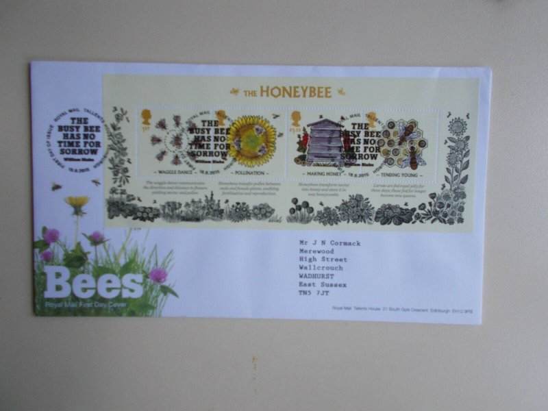 2015 The Honeybee Miniature Sheet MS3742 Fdc + The Busy Bee Has No Time S/H/S