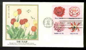1879a BLOCK of 4 FLOWERS FDC FORT VALLEY, GA FLEETWOOD CACHET