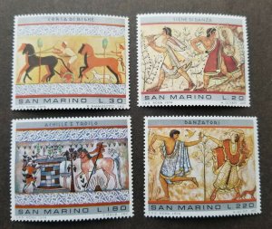 *FREE SHIP San Marino Paintings Etruskiers 1974 1975 Horse Dog Music (stamp) MNH