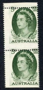 Australia SG348 5d Royal Visit Grossly Misperf Pair U/M 