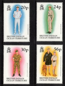 BIOT 1996 Uniforms; Scott 185-88, SG 189-92; MNH