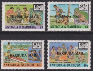 1988 Barbuda World Scout Jamboree complete set MNH Sc# 982 / 985 CV $26.00