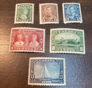 KAPPYSTAMPS CANADA #211-216 1935 COMPLETE SET MINT NEVER HINGED  H182