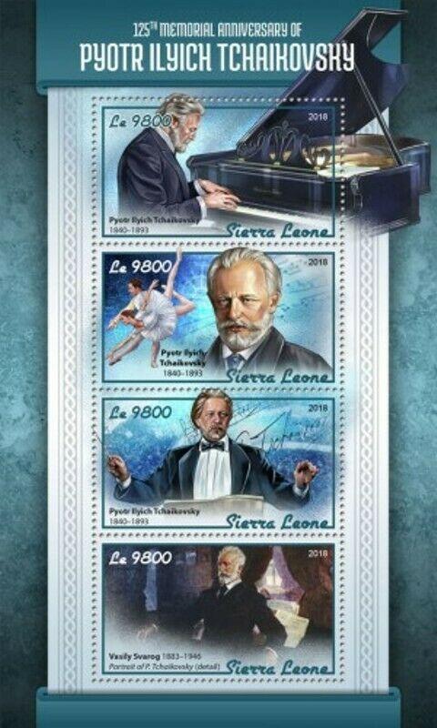 Sierra Leone - 2018 Tchaikovsky - 4 Stamp Sheet - SRL18105a