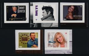 Canada 2766-70 MNH Country Music Artists, Shania Twain,