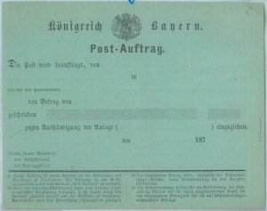 89216 - GERMANY Bayern - Postal History - STATIONERY Formular CARD Post Auftrag