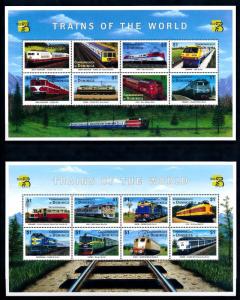 [62247] Dominica 1999 Railway Train Eisenbahn Chemin De Fer 2 Sheets MNH