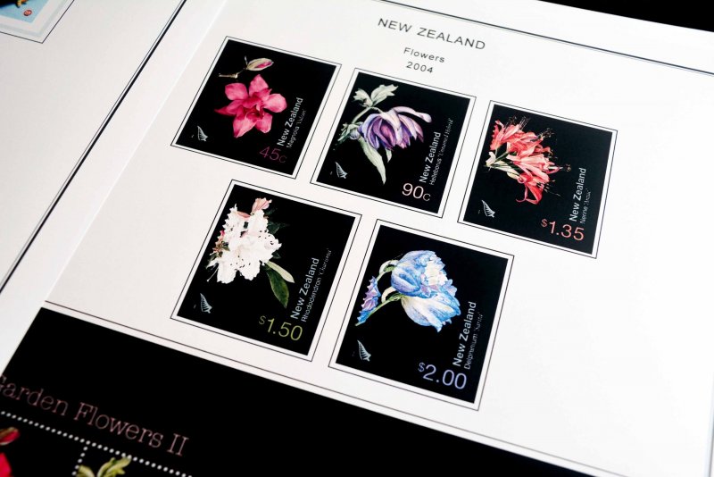 COLOR PRINTED NEW ZEALAND 2000-2004 STAMP ALBUM PAGES (88 illustrated pages)