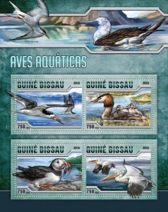GUINEA BISSAU - 2016 - Water Birds - Perf 4v Sheet - Mint Never Hinged