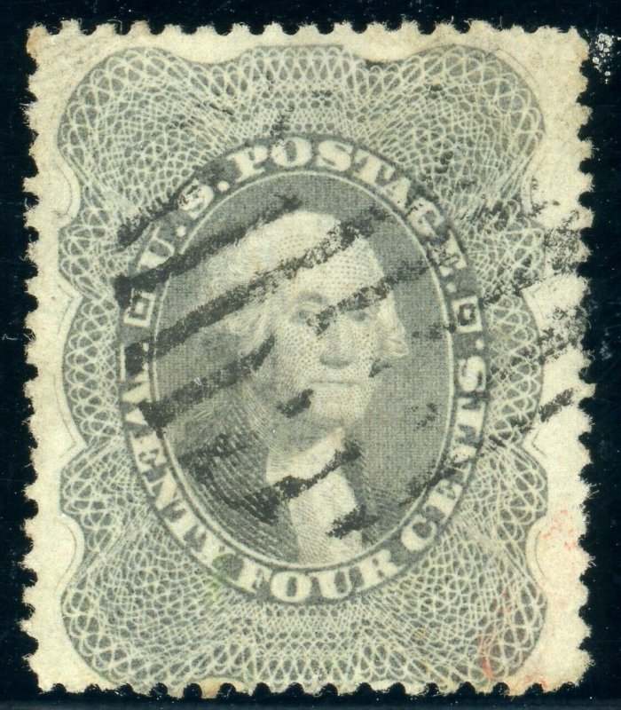 US Stamp #37A Washington 24c, PSE Cert - Used - SMQ - $400.00 