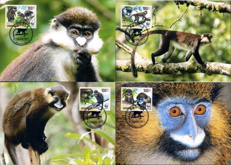 274207 MNH ANGOLA 2011 FAUNA - MACACOS