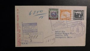 1930 El Salvador Airmail Registered Cover to Casilla Chile Rapid Service