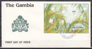 Gambia, Scott cat. 927. Orchid s/sheet. First day cover. ^