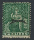 Barbados SG 56 SC# 36  Used  Green perf 12½ x 14¾  see scans and details