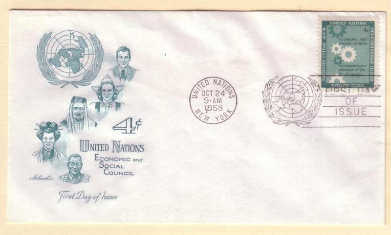 United Nations FDC Sc. # 65 Economic Council      L 73