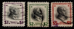 US Stamps #832-834 USED PRESIDENTS TOP 3 VALUES