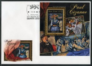 SIERRA LEONE 2023 PAUL CEZANNE PAINTINGS S/SHT FIRST DAY COVER