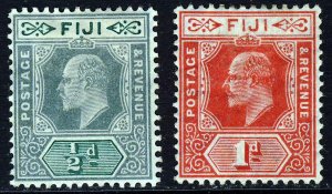 FIJI King Edward VII 1906-12 ½d. & 1d. New Colours  SG 118 & SG 119 MINT