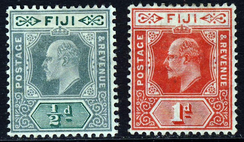 FIJI King Edward VII 1906-12 ½d. & 1d. New Colours  SG 118 & SG 119 MINT