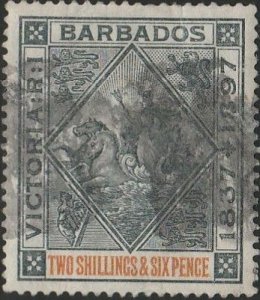 Barbados, #89 Used From  1897