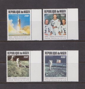 NIGER - 1989 20th ANNIVERSARY OF 1st MANNED LANDING ON MOON / SPACE 4V - MNH